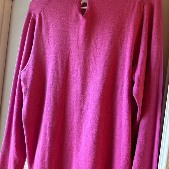 J. Crew Pink Ruffle Neck Sweater - Picture 3 of 4